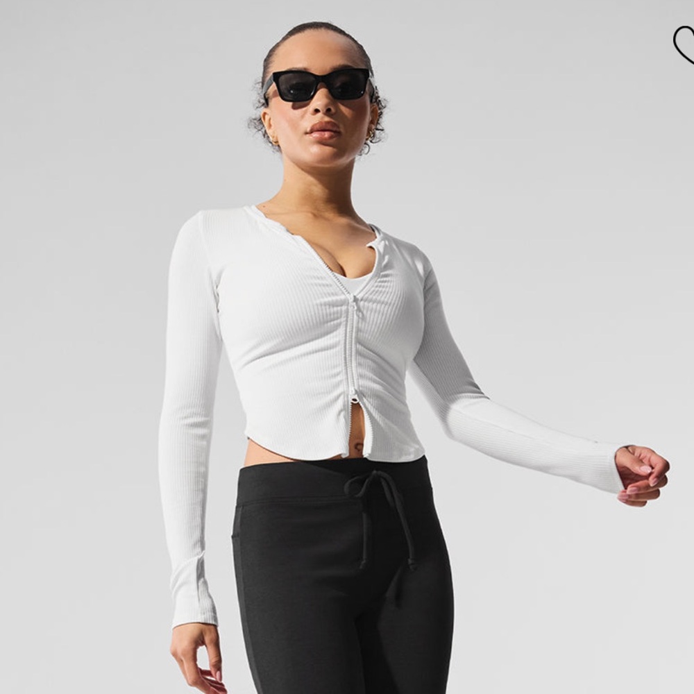 Alo-Yoga White stardust long sleeve - Picture 5 of 5